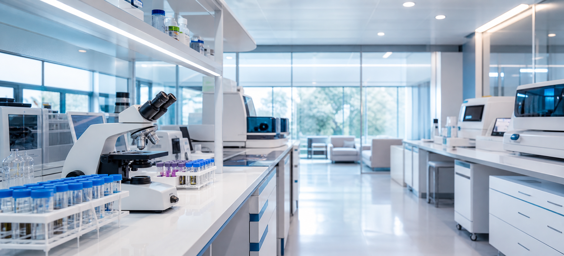 Interior del Laboratorio Abido con equipamiento de análisis clínicos